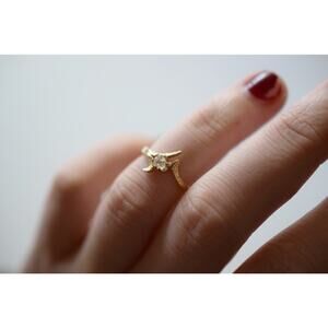 14k yellow gold Lake County diamond ring size 5